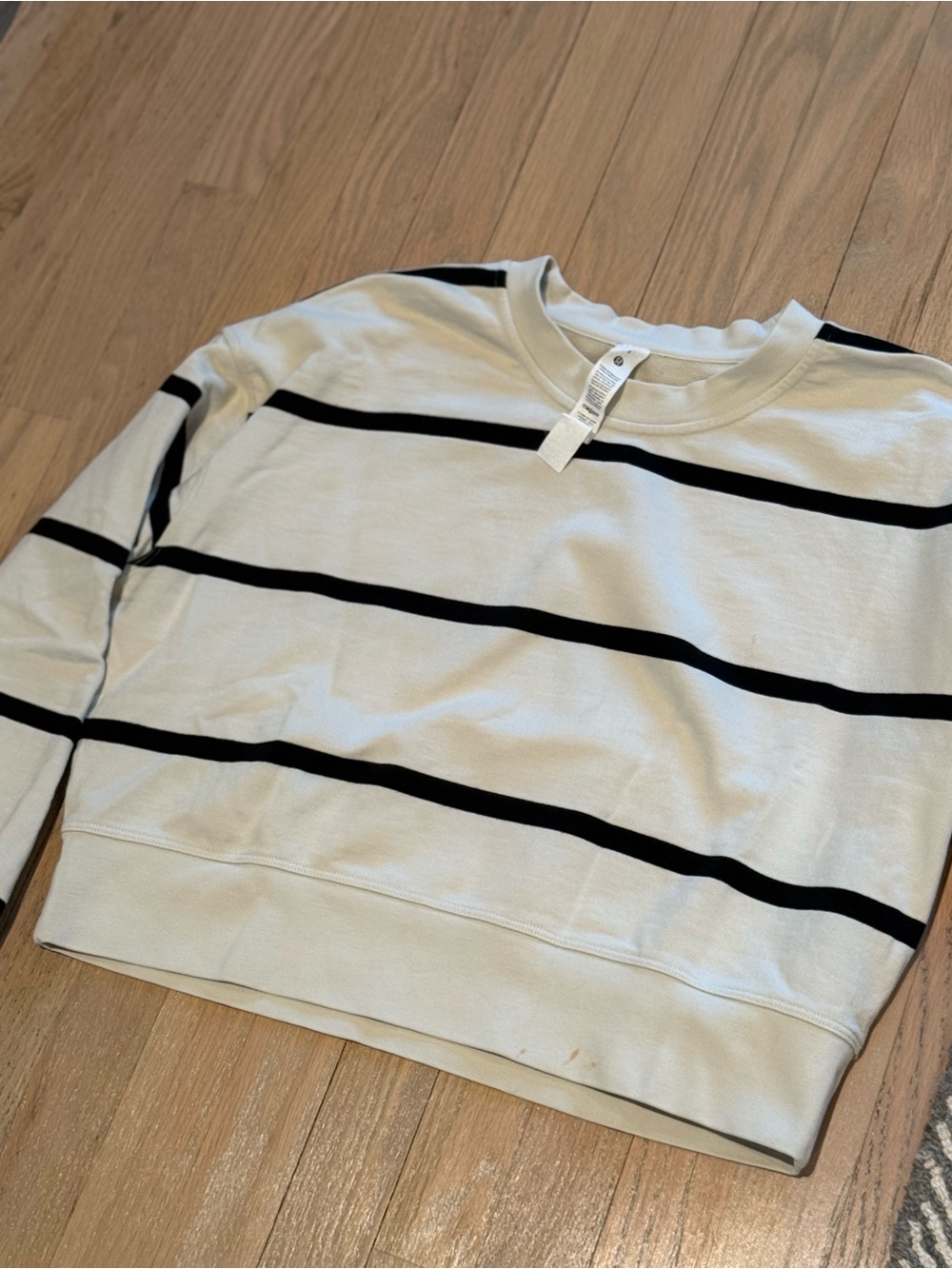 lululemon athletica Cream Sweatshirt with Black Stripes